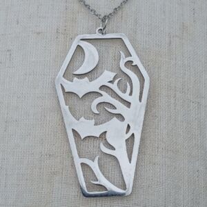 ❤️ 2/$20 Gothic Moon Bats Witchy Stainless Steel Necklace